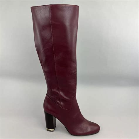 michael kors walker leather boot oxblood